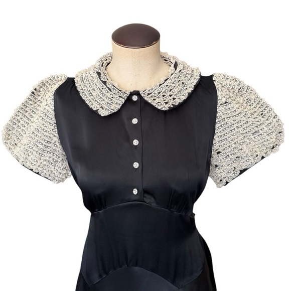 Dôen Miranda Mini Dress in Black Satin Medium - Picture 6 of 14